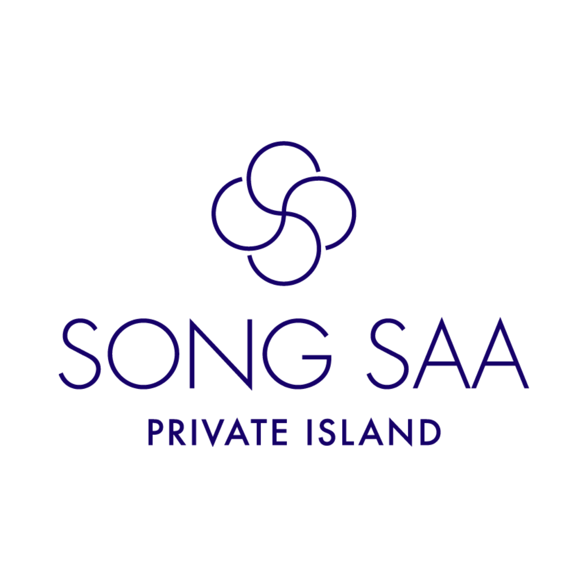 A sign indicating a private island, with 'CONCI' visible and a logo of interconnected circles above. The text 'PRIVATE ISLAND' is below.