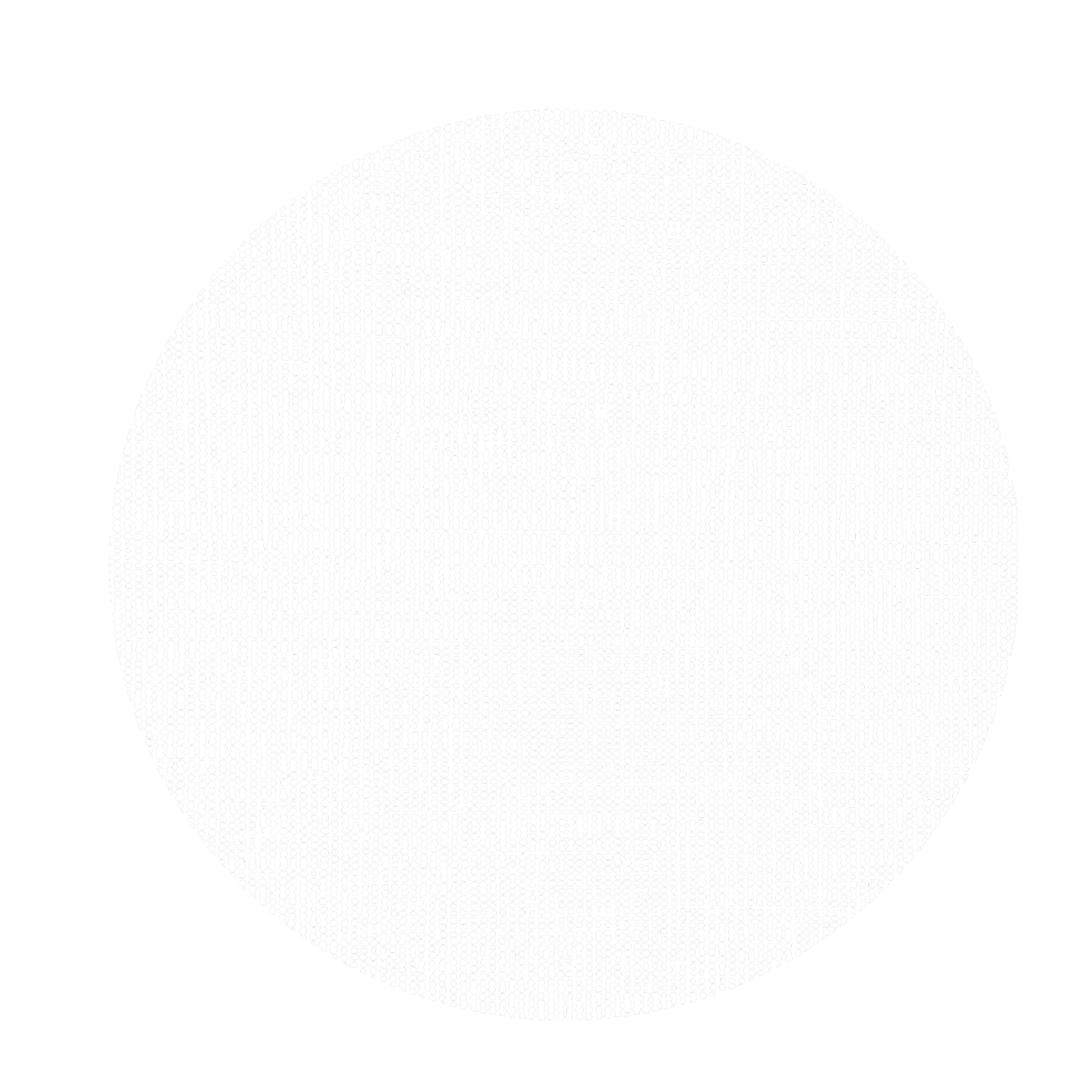 Close-up of cyberpunk-style illuminated globe or sphere with intricate pattern of various-sized dots and lines, set against a black background.