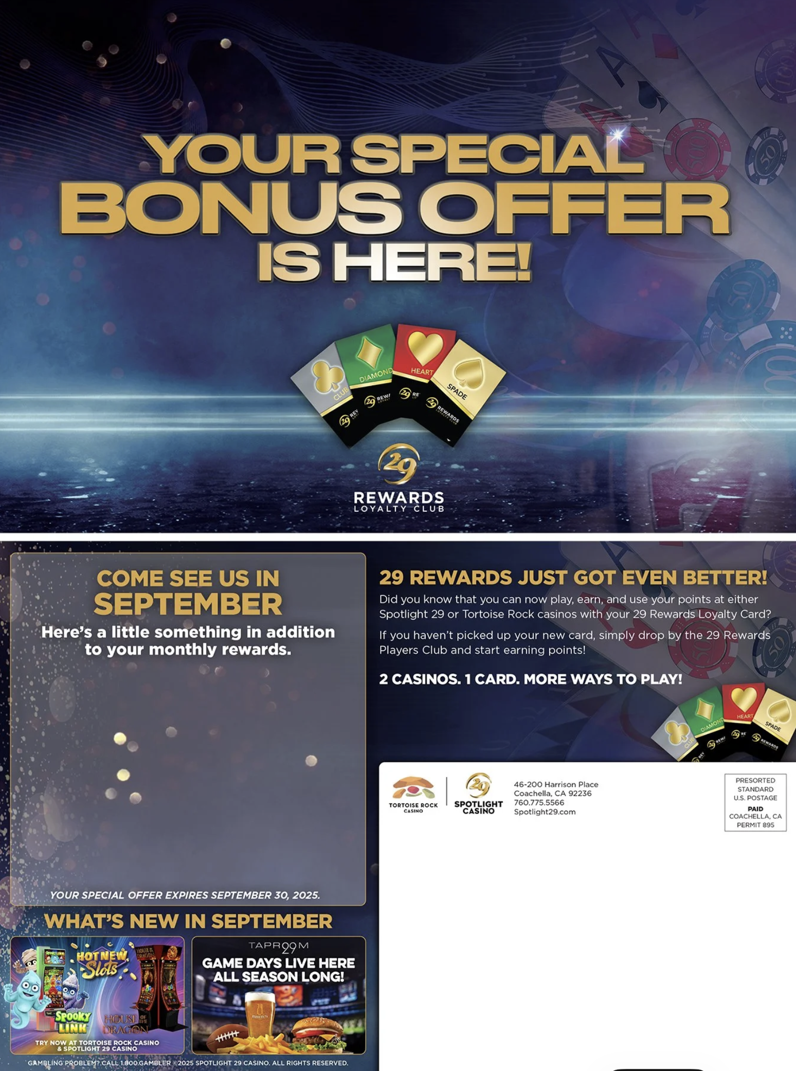 Direct Mail  | Spotlight 29 Casino