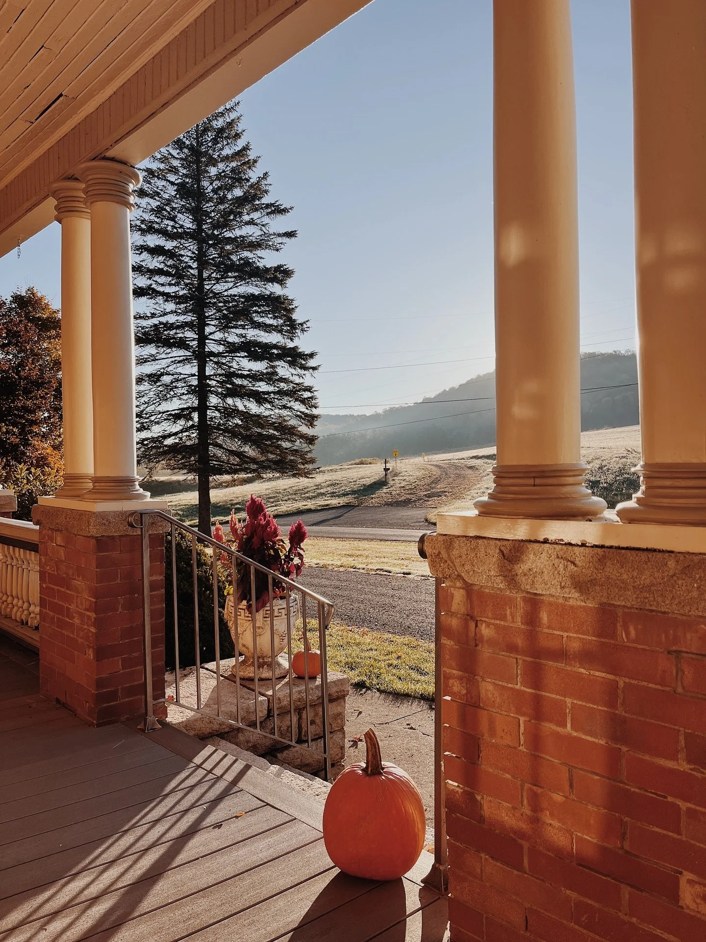 Porch sits on October mornings☀️