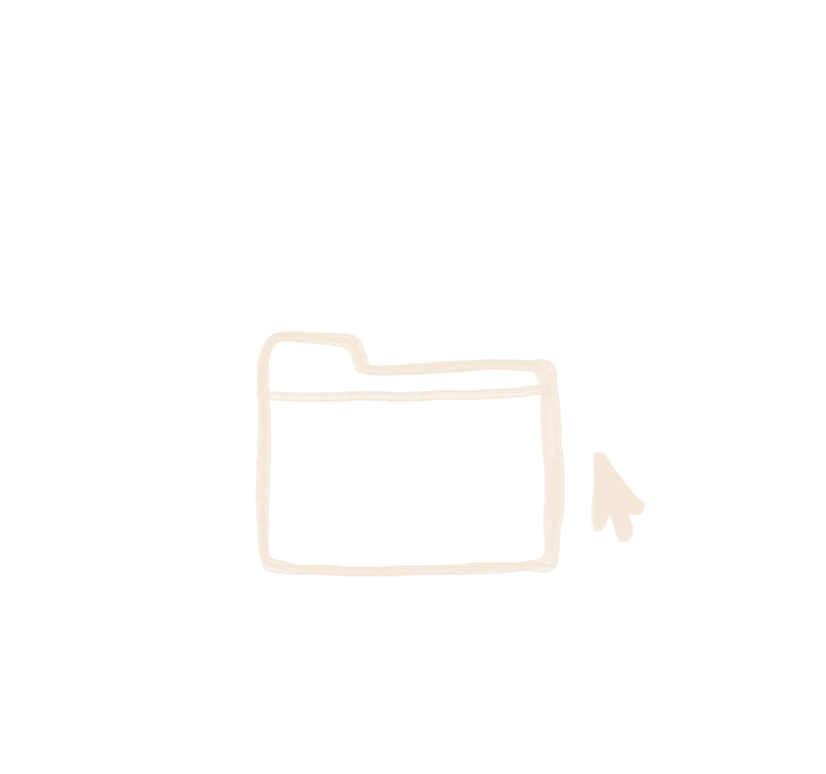 Illustration av en mappikon med en mus som pekar mot den, symboliserar att öppna en fil.