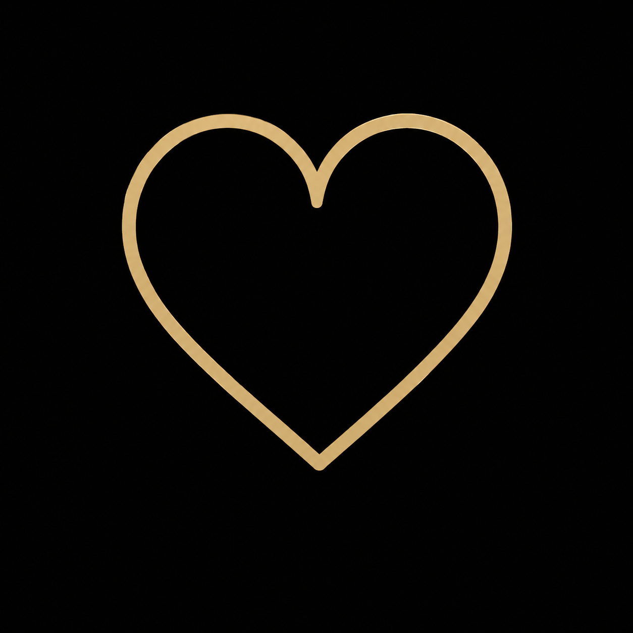A glowing heart-shaped outline on a black background.