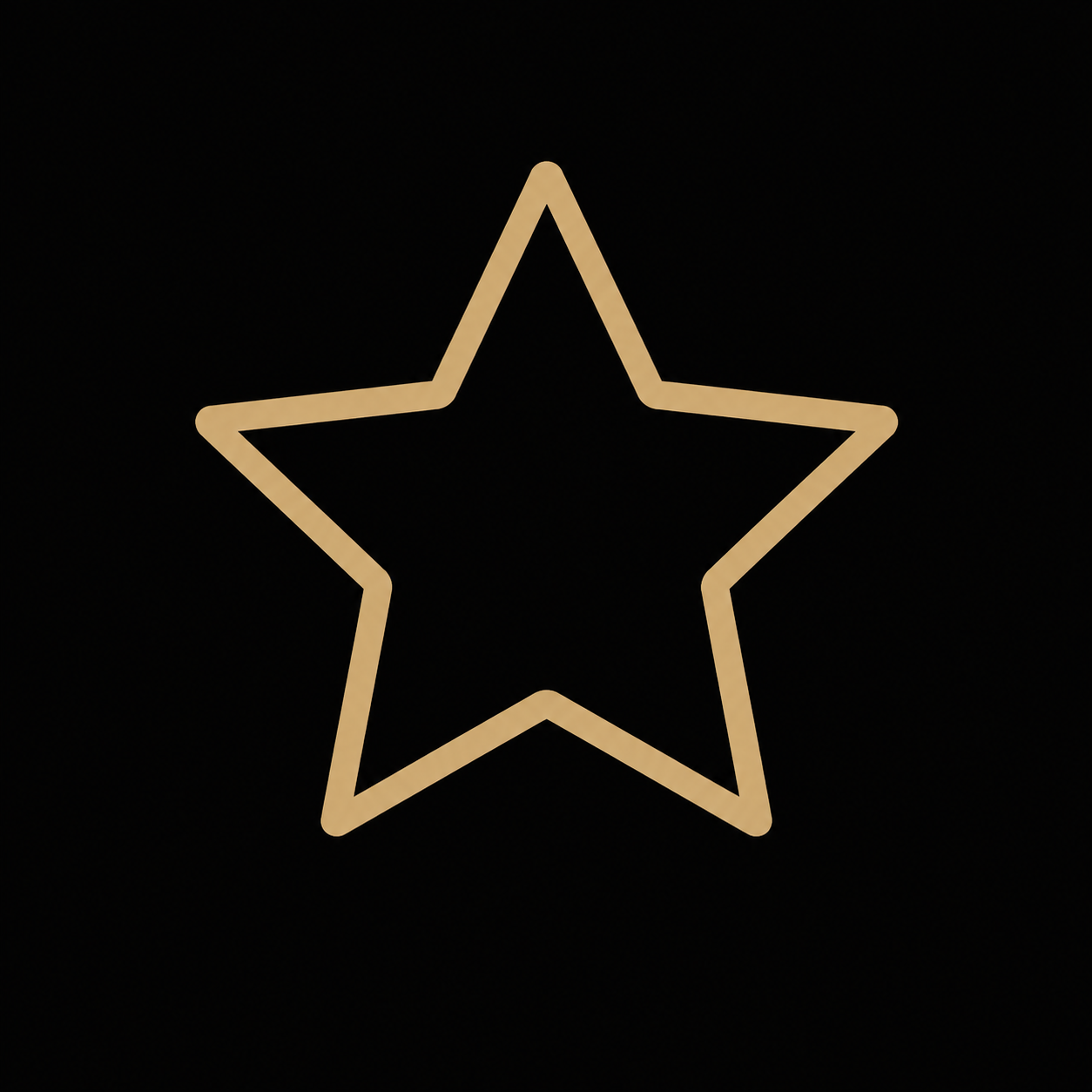 Illuminated star-shaped outline against a dark background.