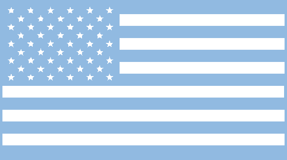 American flag with black stripes and light blue background.