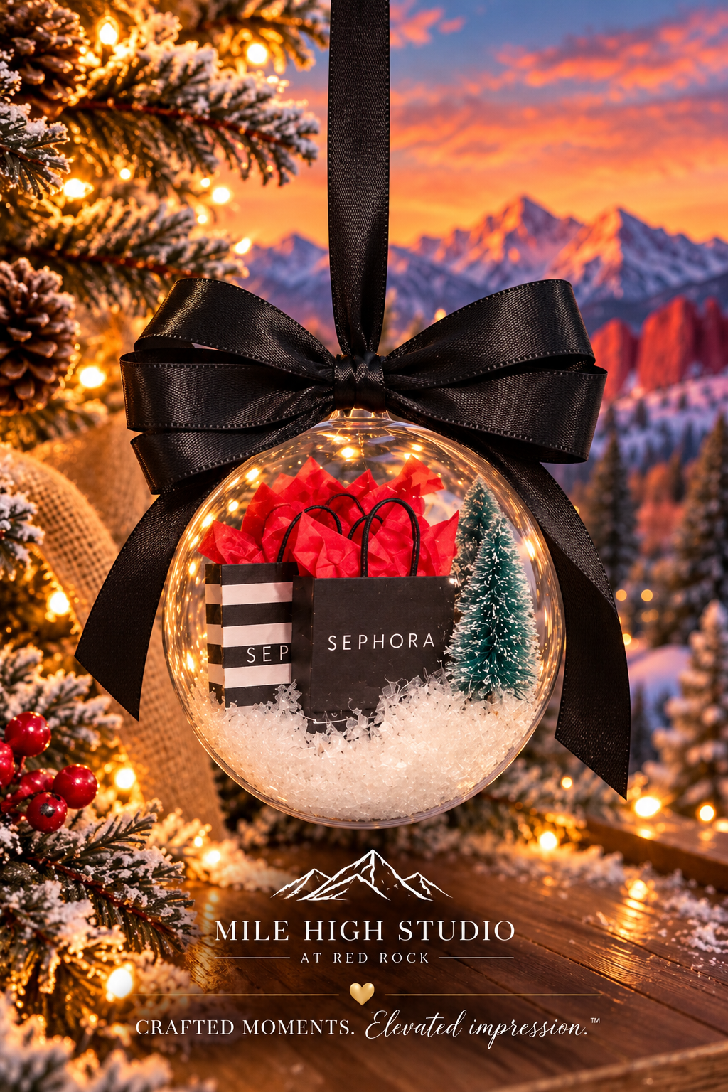 Sephora -Inspired Christmas Ornament 🖤🤍🎄✨