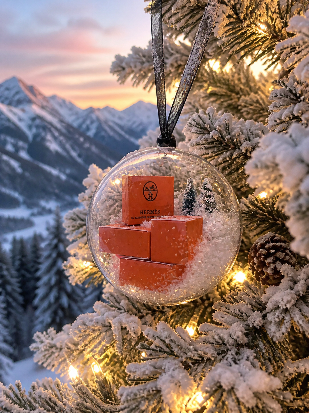 Hermès-Inspired Miniature Shopping Bag Ornament