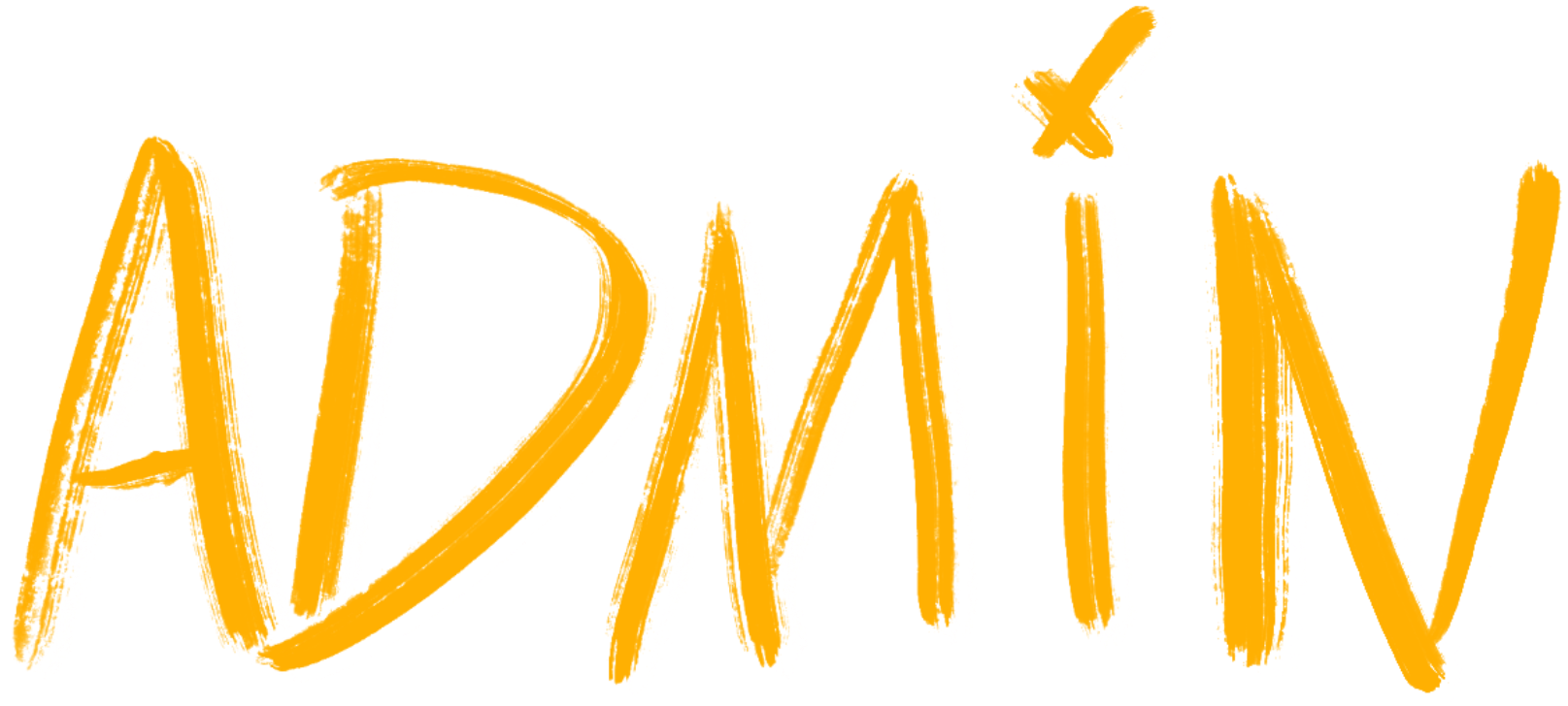Stylized text spelling 'ADMIT' in orange with a yellow glow, outlined with a rough brushstroke effect.