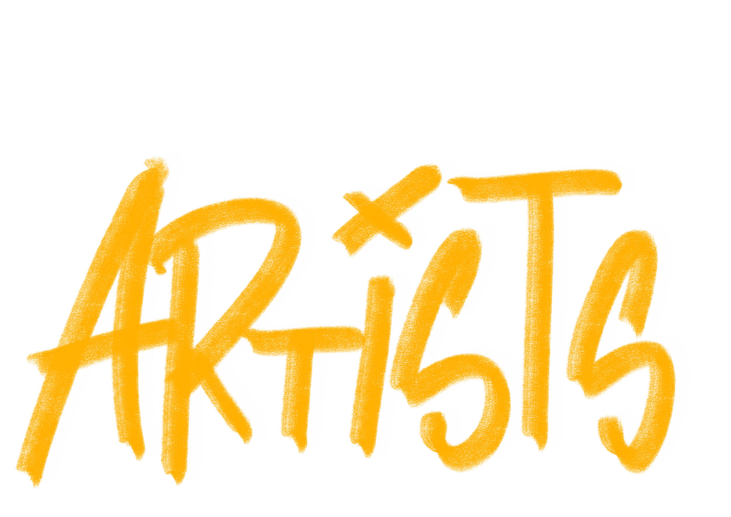Bright orange and white cursive text on a dark background.