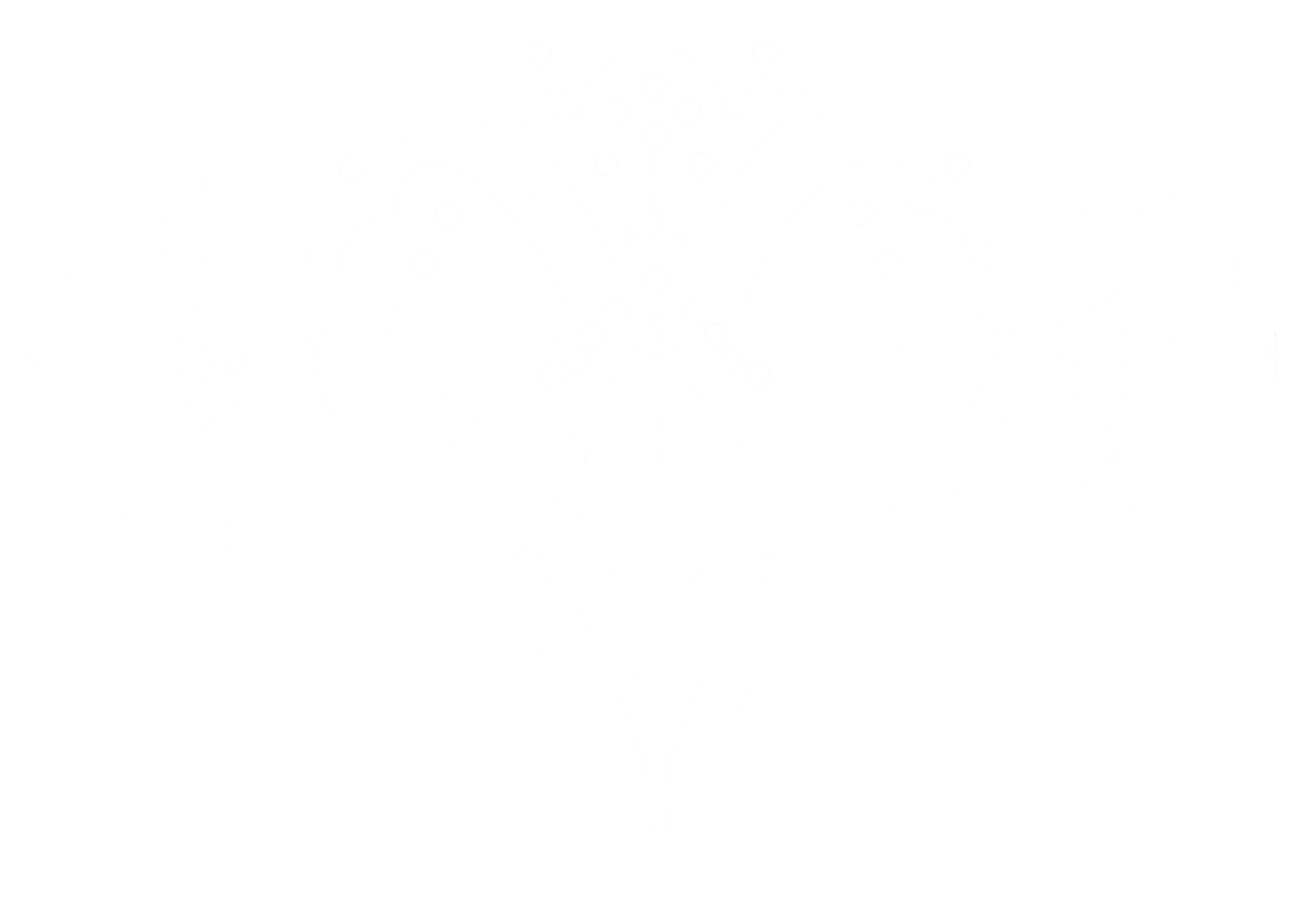 Black and white ornate floral design with symmetrical patterns and detailed line work.