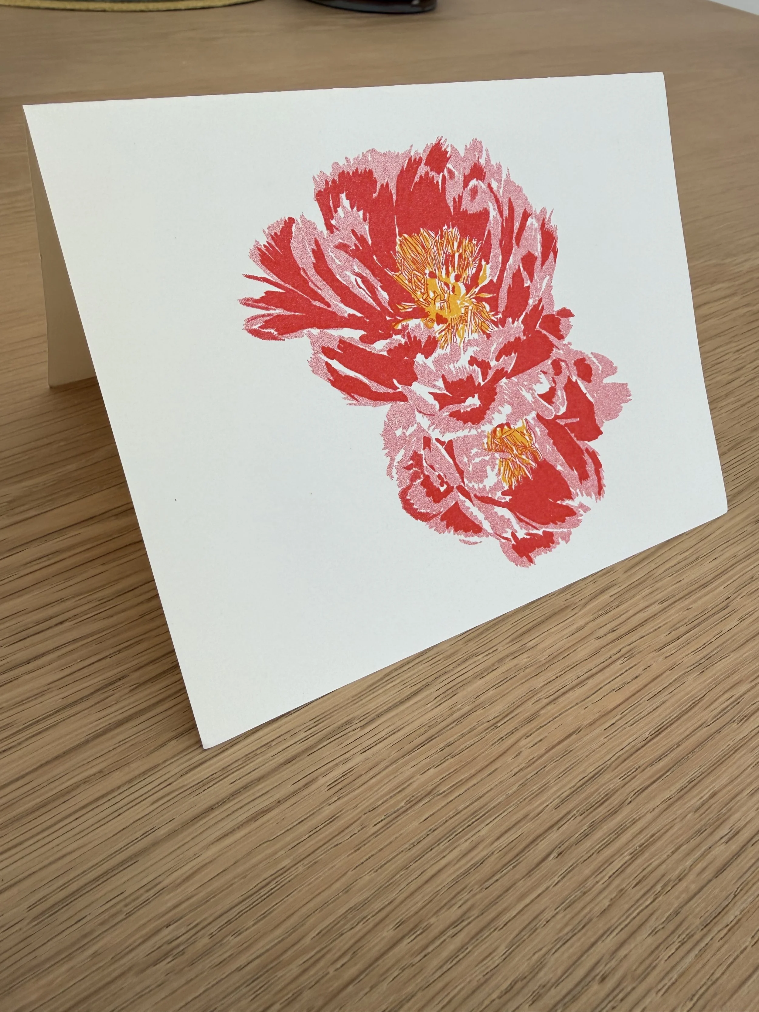 Peonies card 5 pack