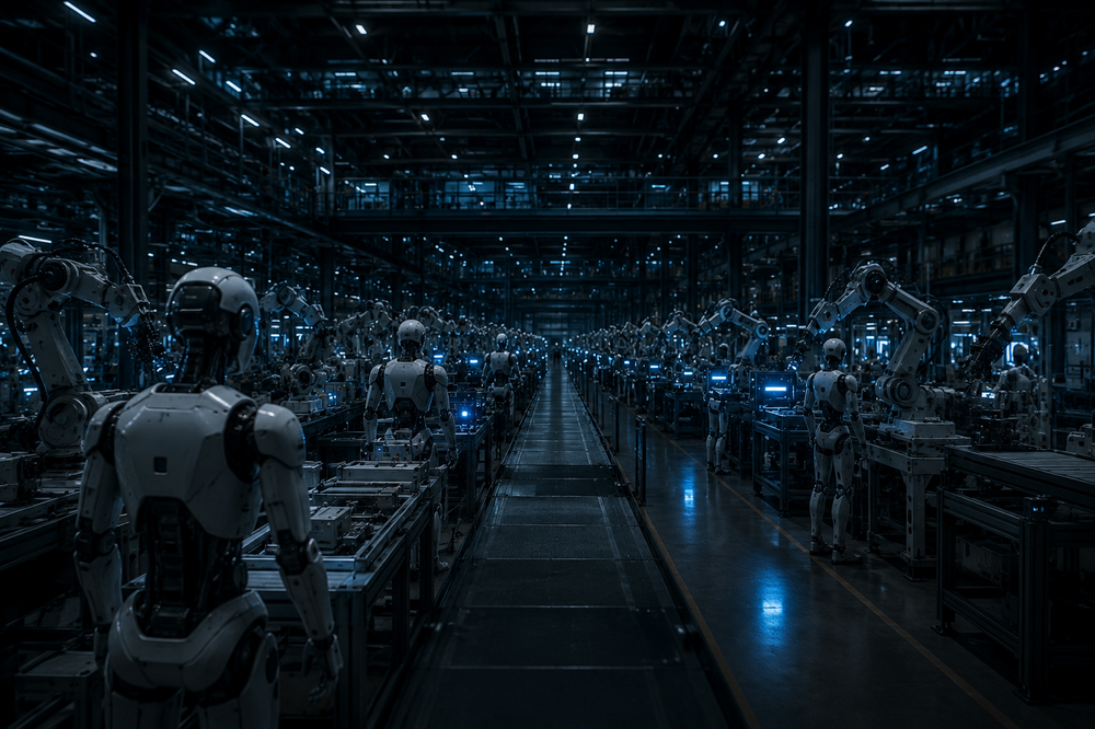 Dark factory and humanoid robotics visit