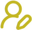 Icon of a person with a pencil, representing editing or writing