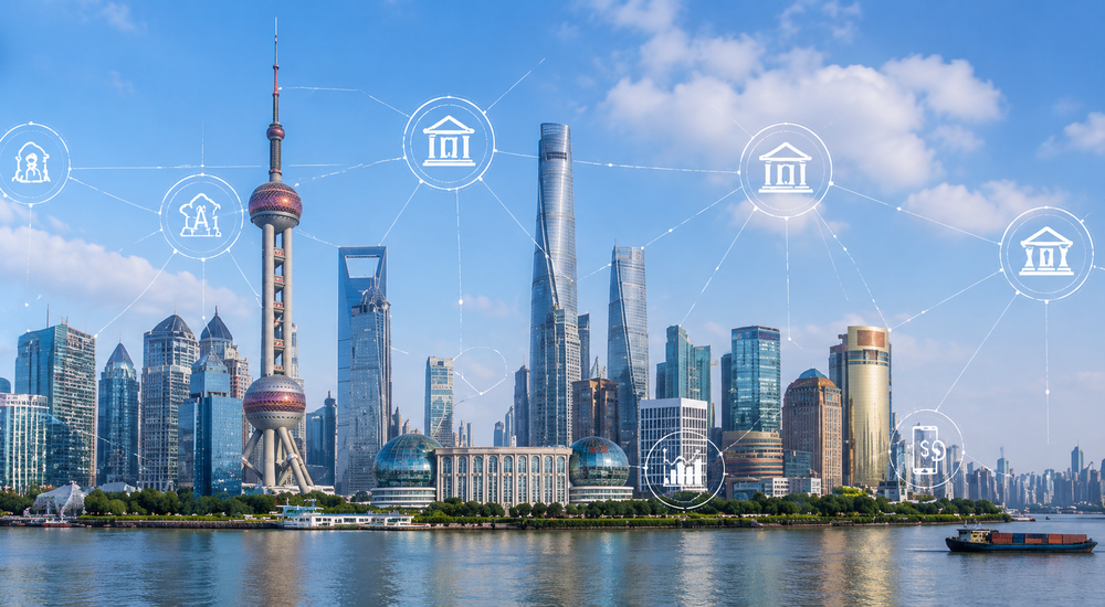 Shanghai financial district skyline