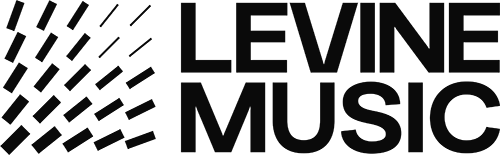 Levine Music logo with stylized sound wave graphic