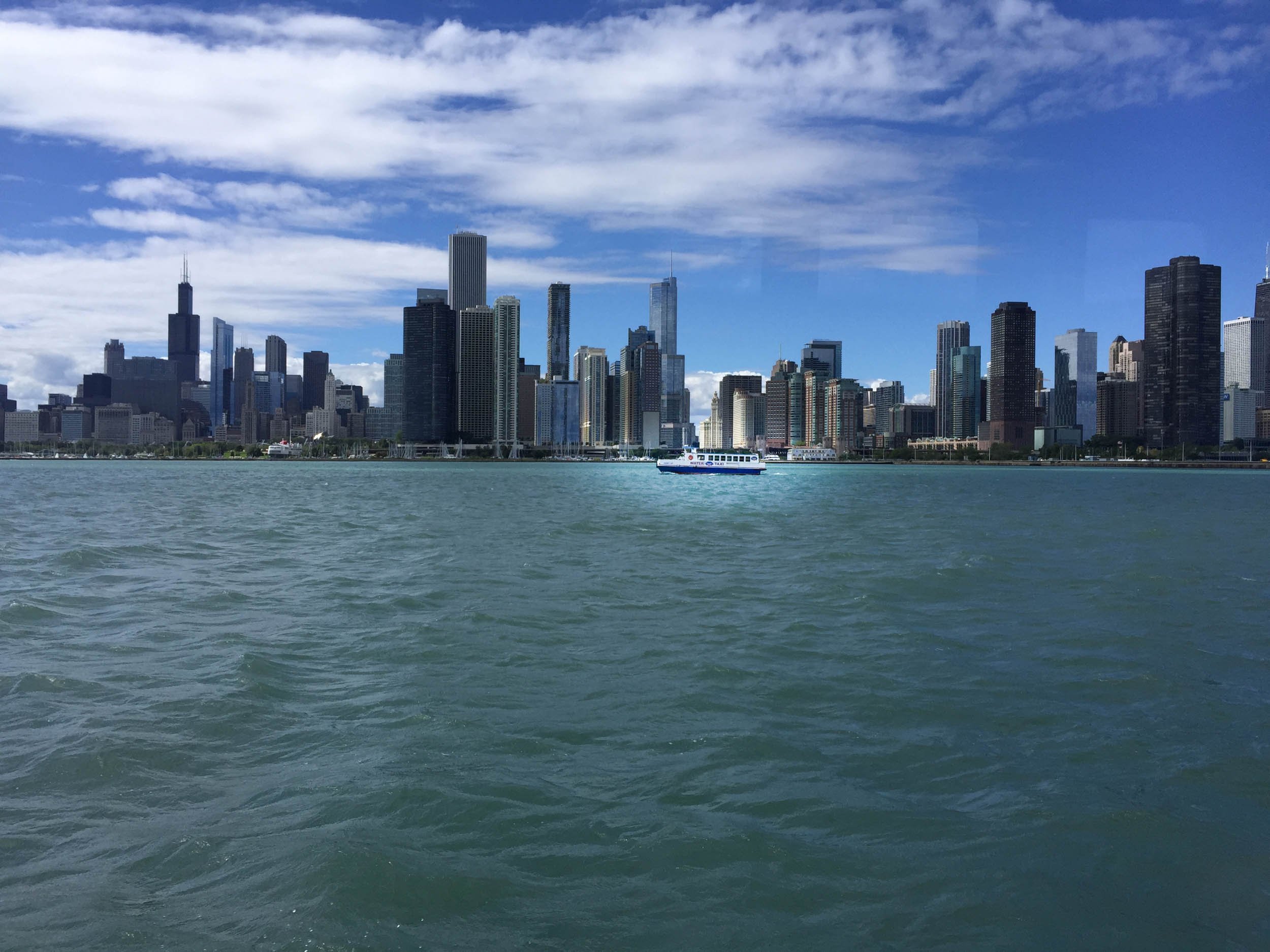 I was riding a water taxi from Navy Pier to Museum Campus and took a picture of another water taxi. While I was in Chicago Uber came into existence which was a big development to a downtown resident with no car. Both types of taxis were new to me. Ub