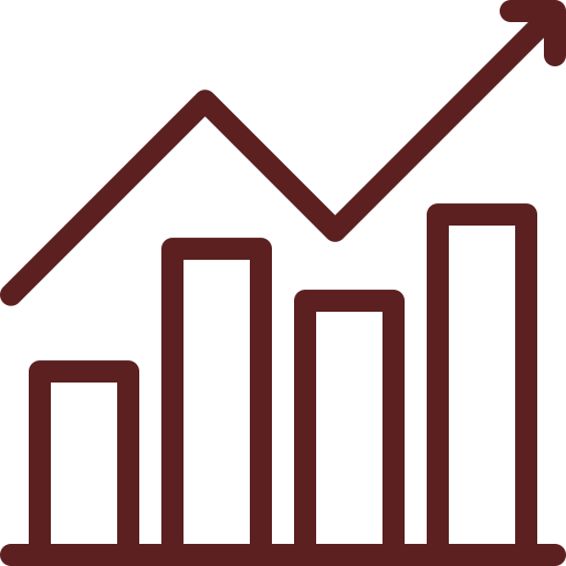 A bar and line graph illustrating growth or increase over time.