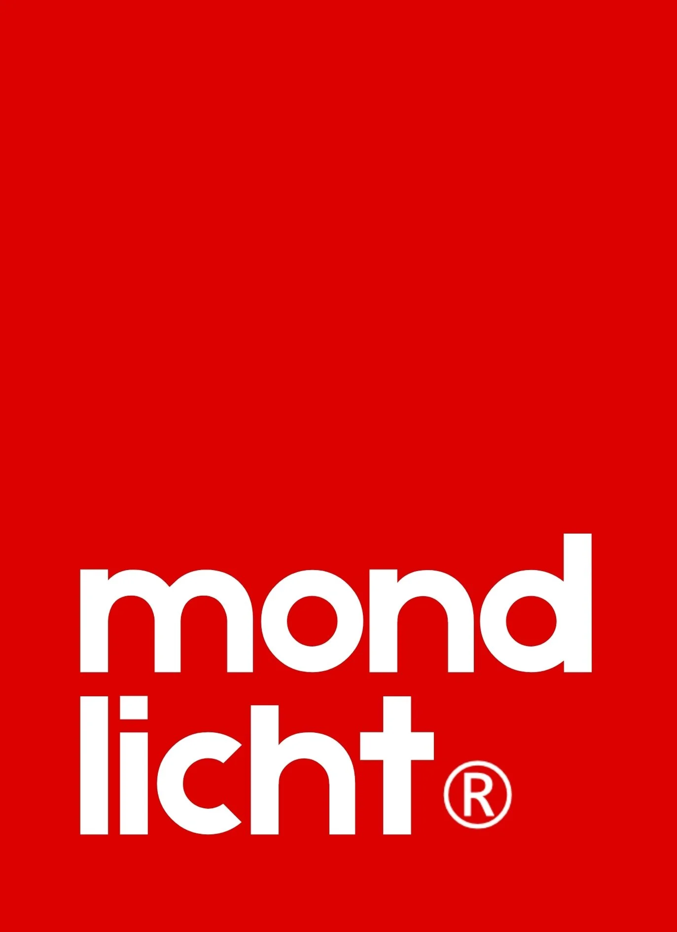 Red background with large white text reading 'mind' and 'licht', partially visible at the bottom, and a small phrase at the top.