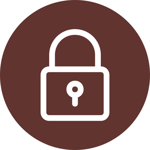 Lock icon on a dark brown background