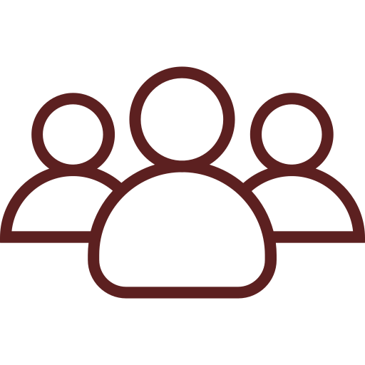 Icon of three abstract human figures representing a group or team.