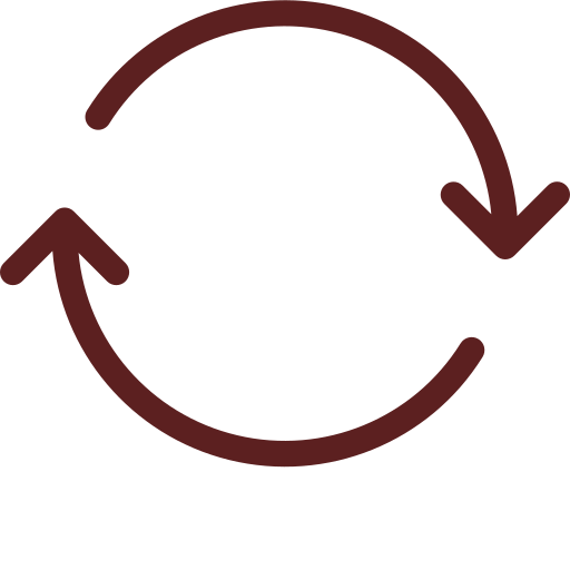A diagram of two curved arrows forming a circular flow.