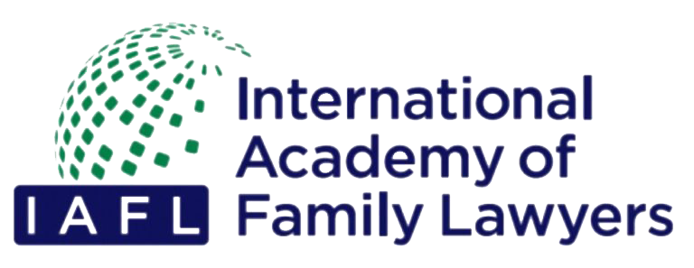 Logo of the International Academy of Family Lawyers with a globe graphic.
