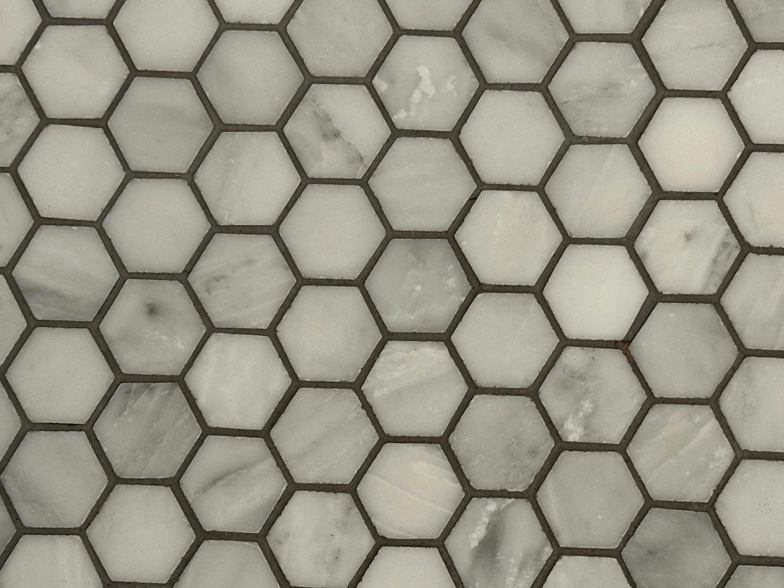 tile floor with dark grout