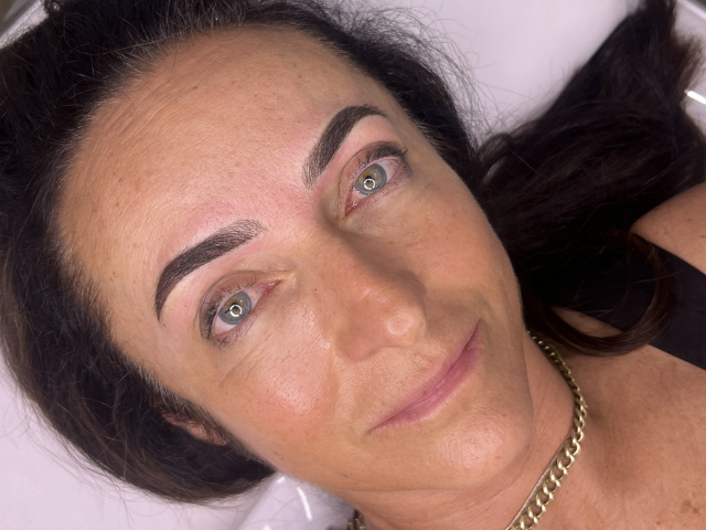 Finished results of cosmetic brow tattoo in Melbourne
