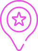 Map pin icon with a star inside.