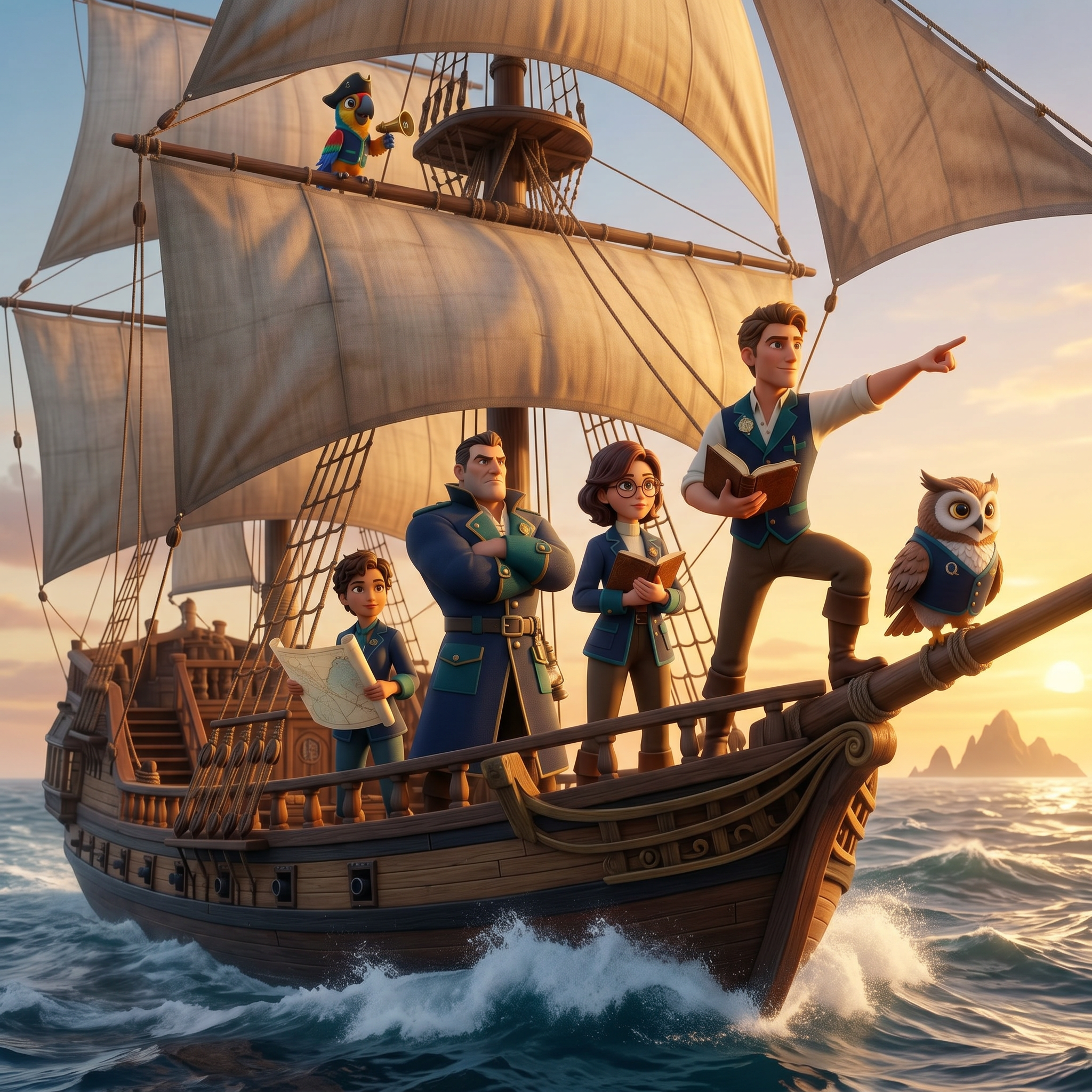 Screenshot of a social media or online community page called 'The Queue Crew' with a header image of a pirate ship and a large spherical structure in the background. The page includes sections for posts, upcoming events, trending posts, and a sidebar with various links to Disney parks and related content.
