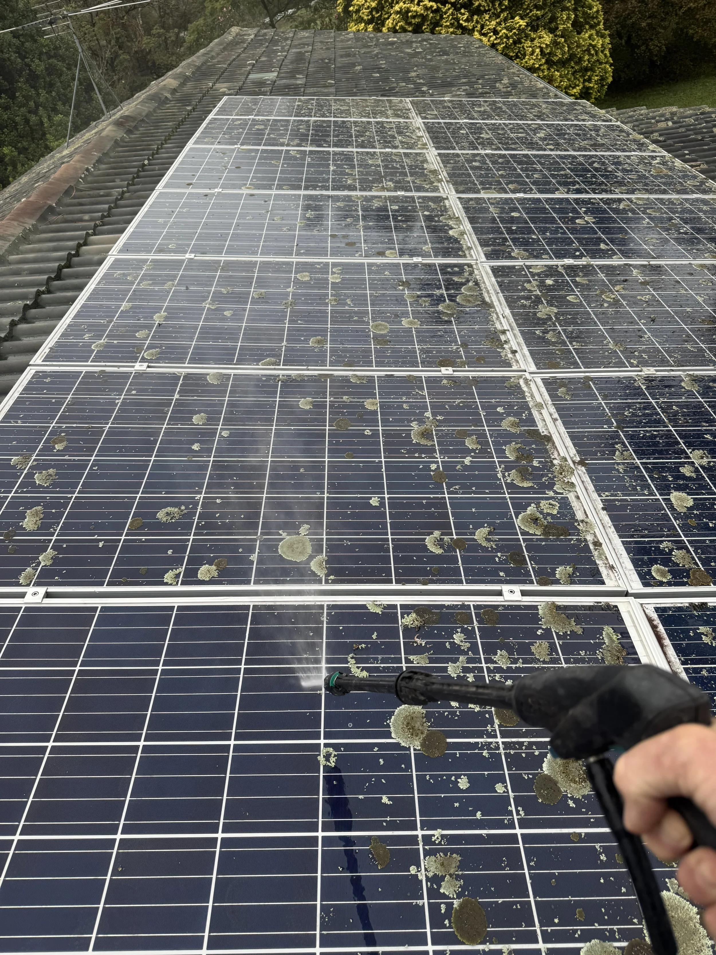 Pressure wash roof