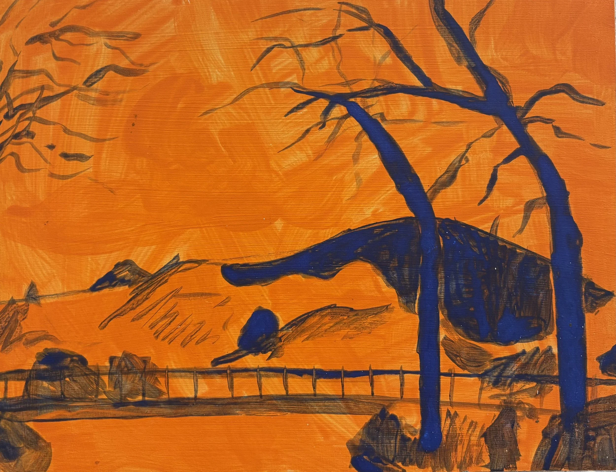 Untitled, 8x12, Distemper on panel, 2025
