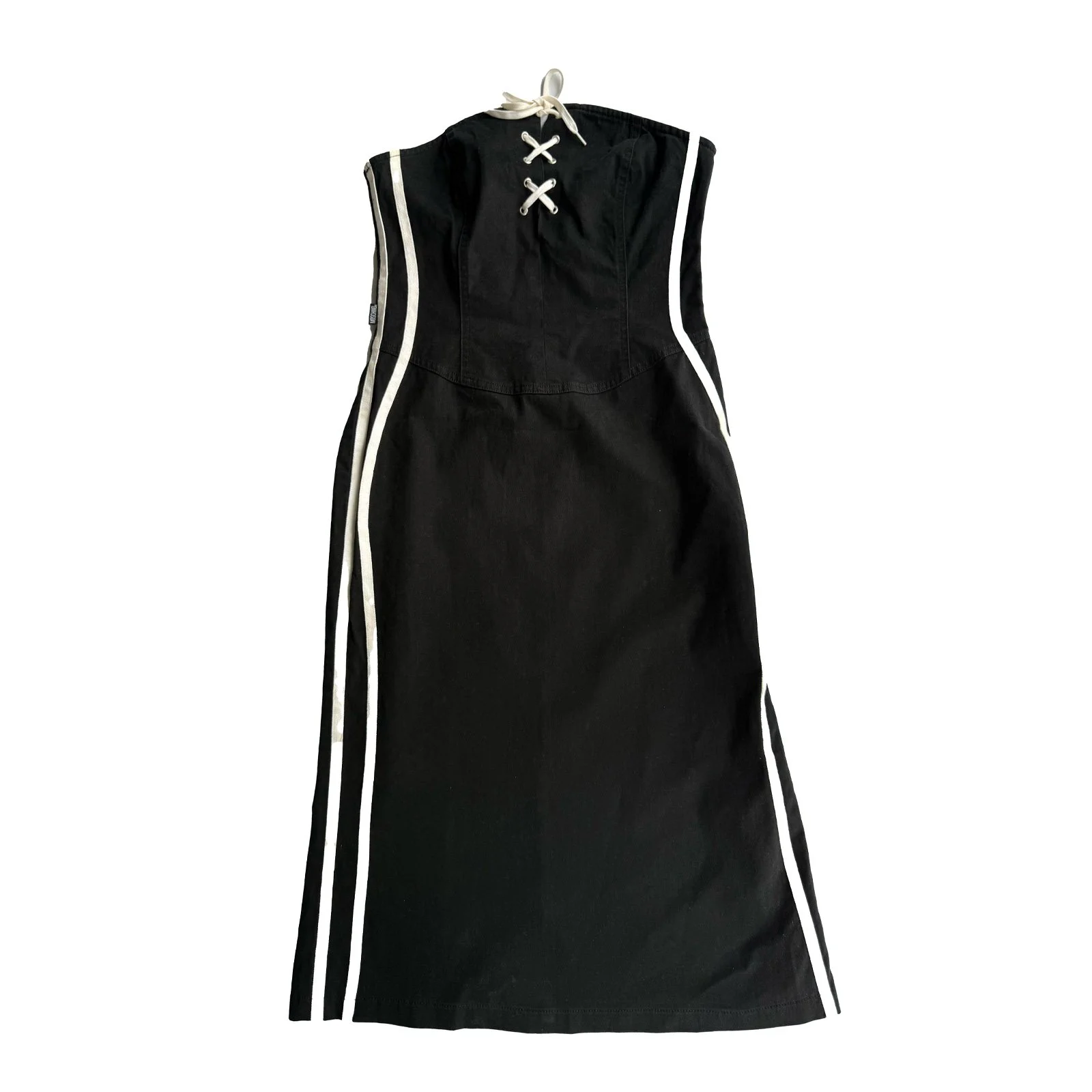 Moschino Jeans black strapless lace-up dress
