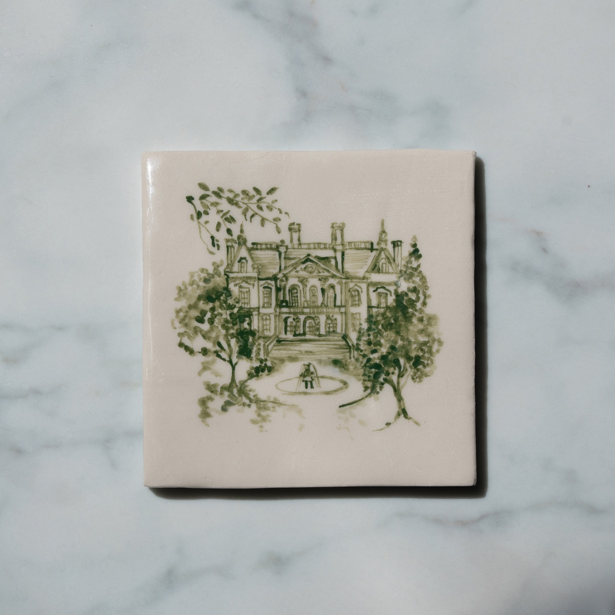 The Manor Fountain Picture Tile – $160 NZD
