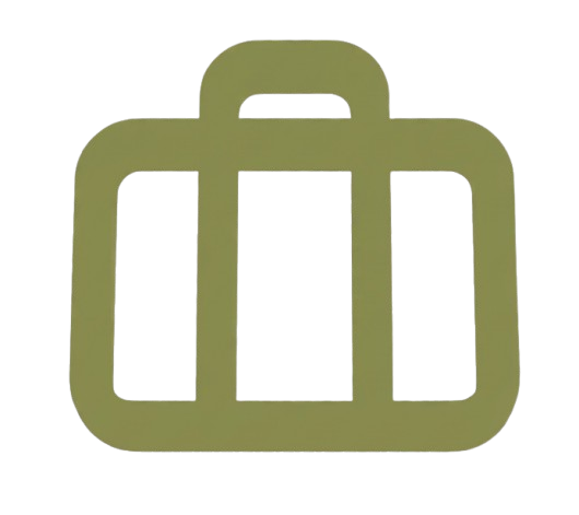 An outline of a shopping bag icon in gold color.