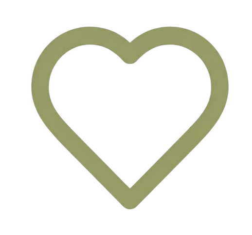 A simple, hollow green heart outline on a black background.