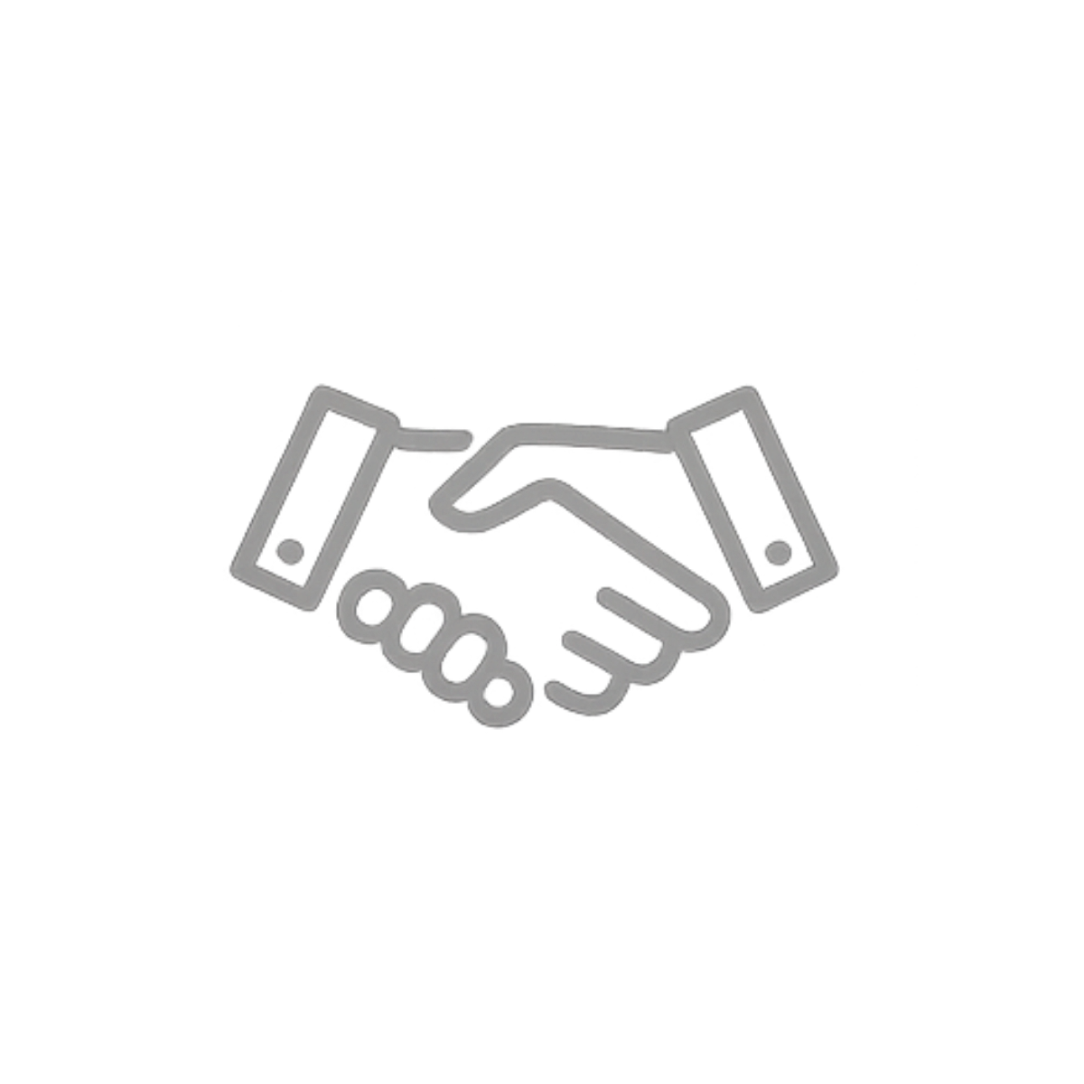 Neon sign of two hands shaking, symbolizing agreement or partnership, on a dark background.