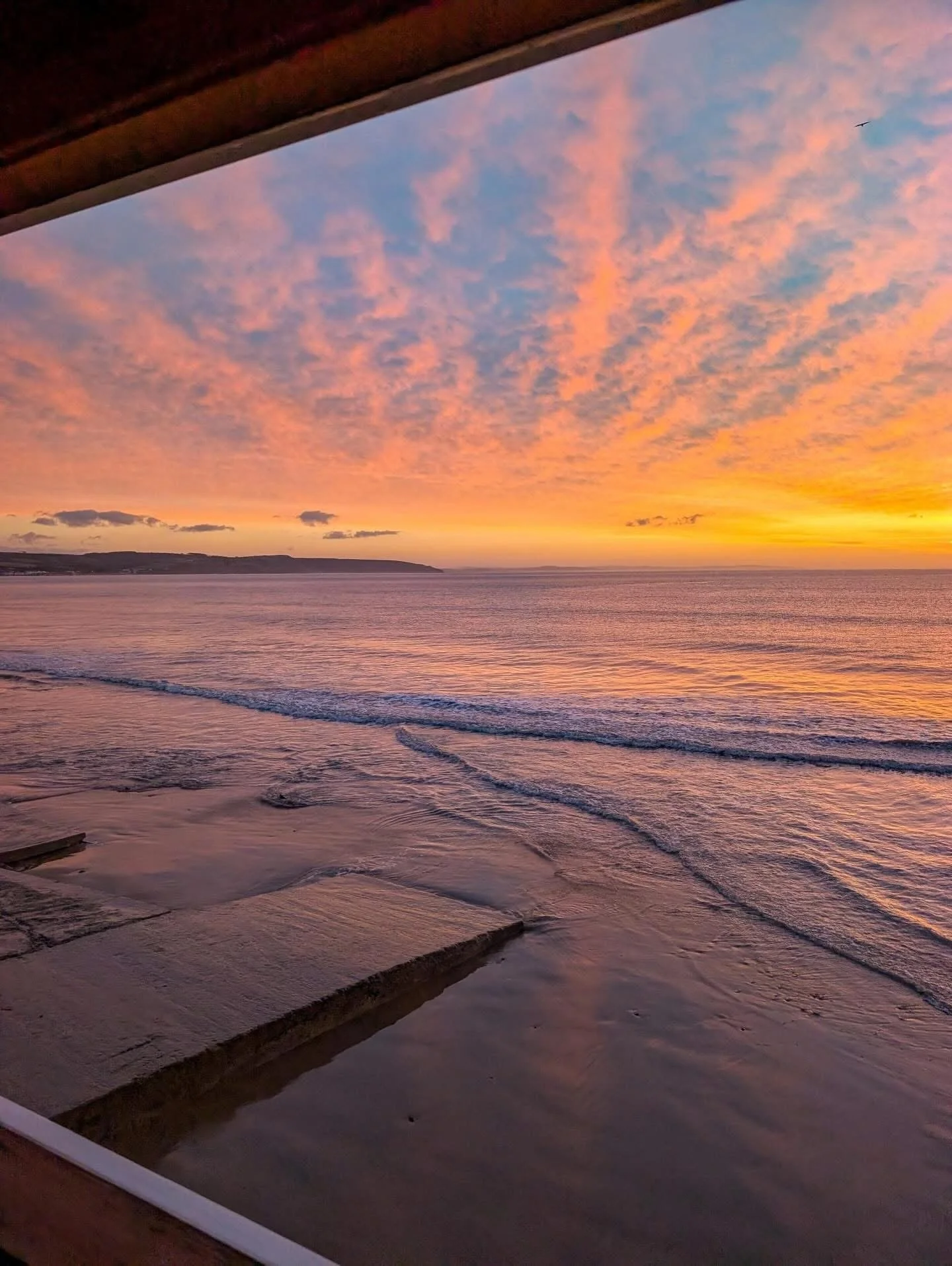 Sunrise from Hwyl outdoor sauna.  Image by  Lucy Crockford