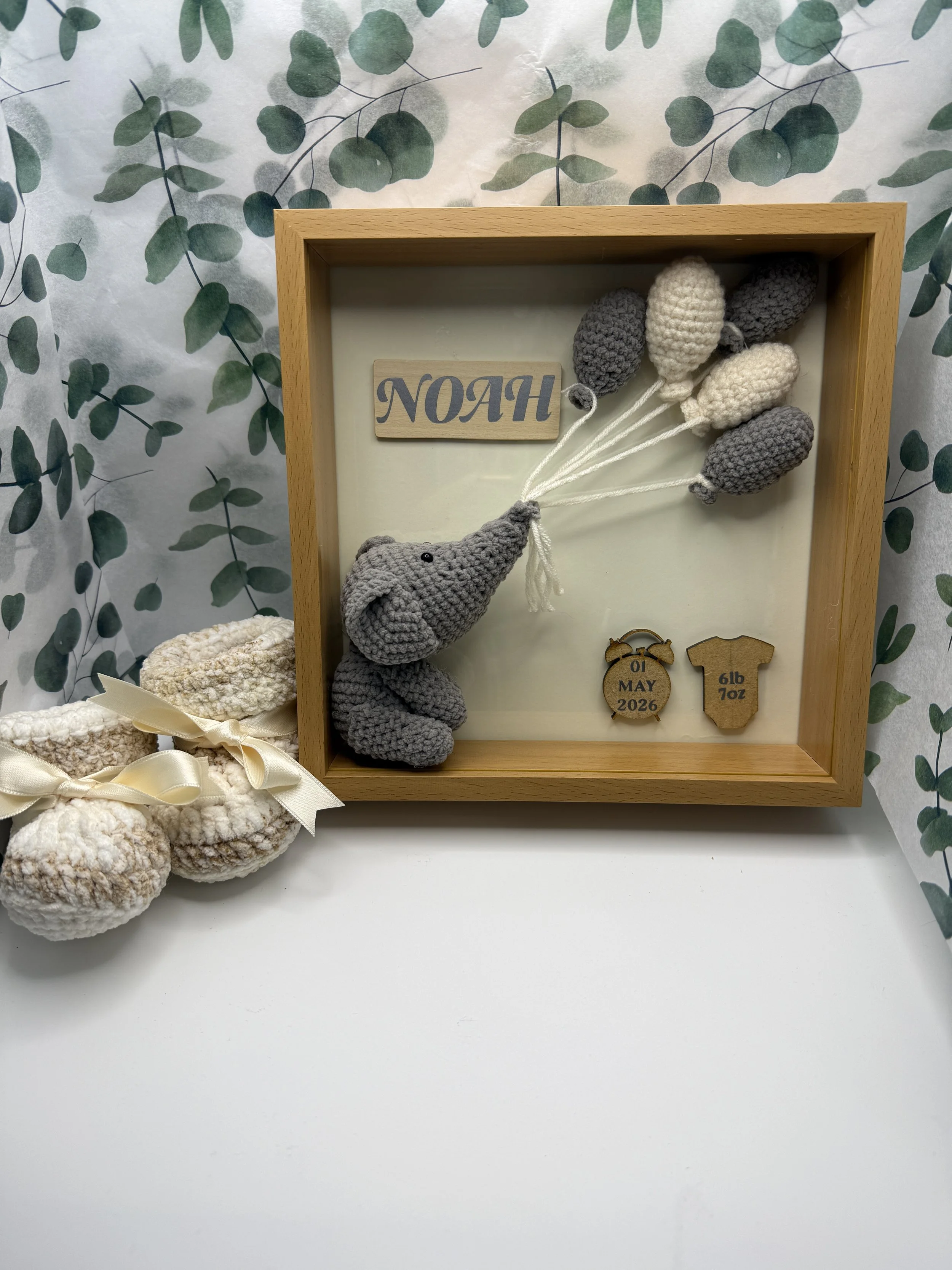 Personalised Luxury Crochet New Baby Frame