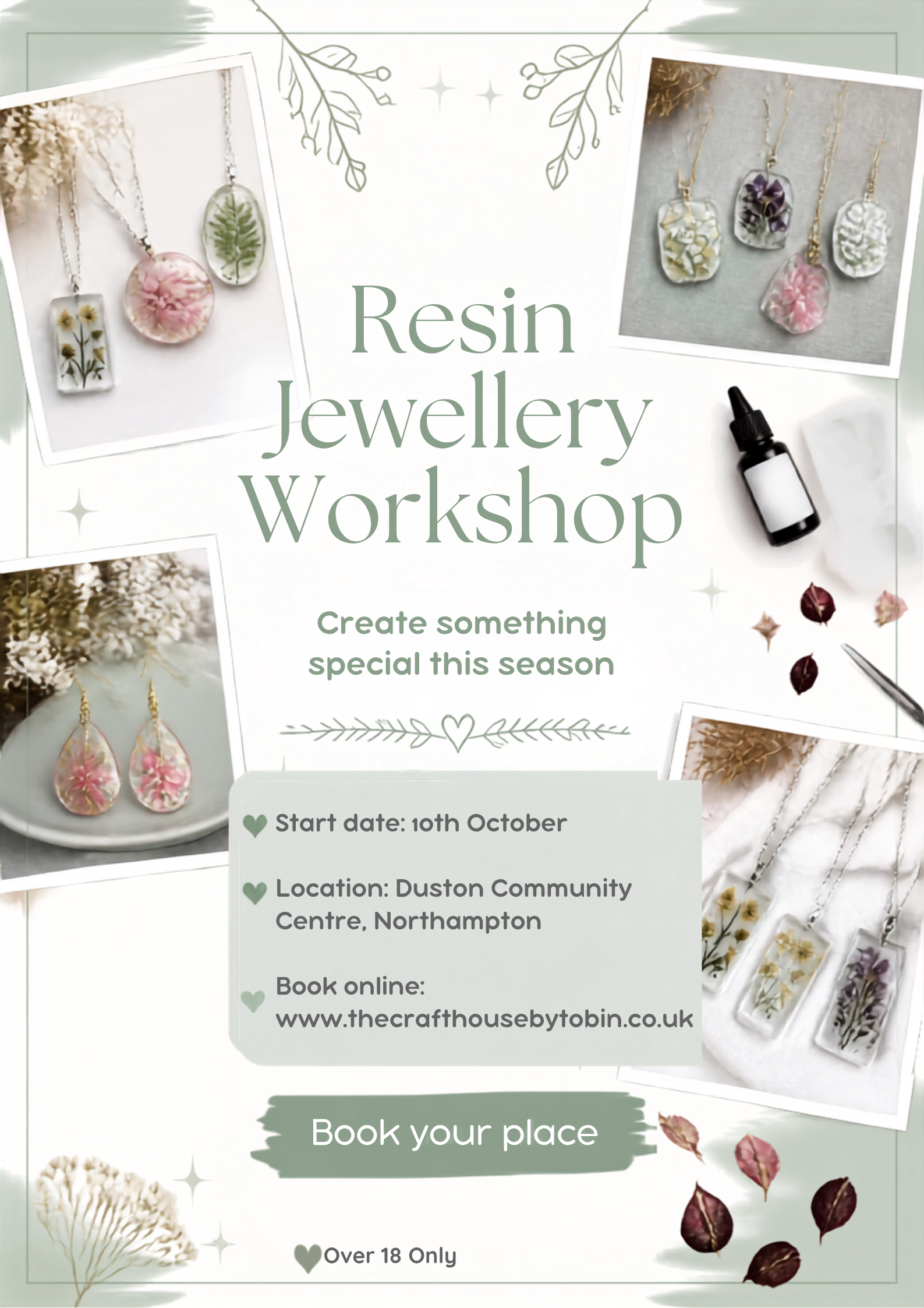 Resin Jewellery Workshop - Free Trial