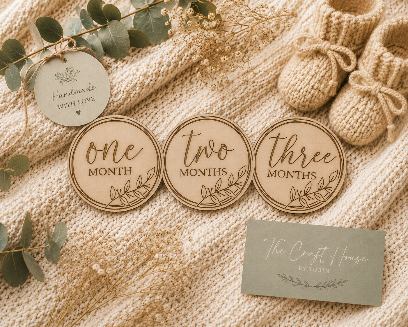 Baby Wooden Milestone Discs