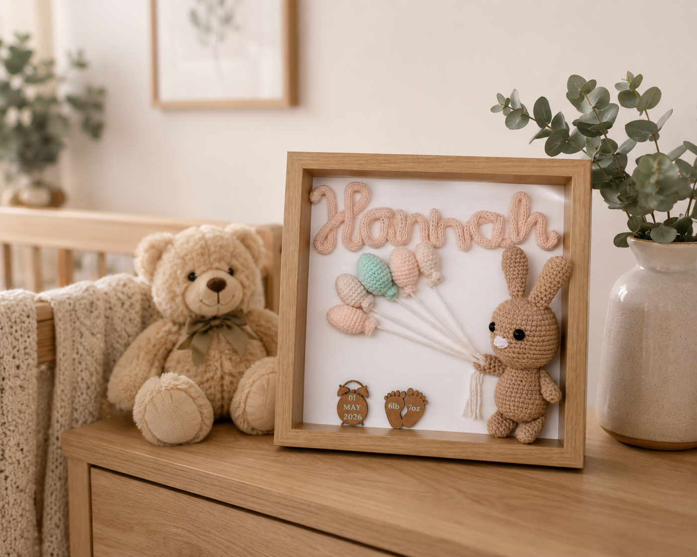Personalised Bunny Baby Birth Frame