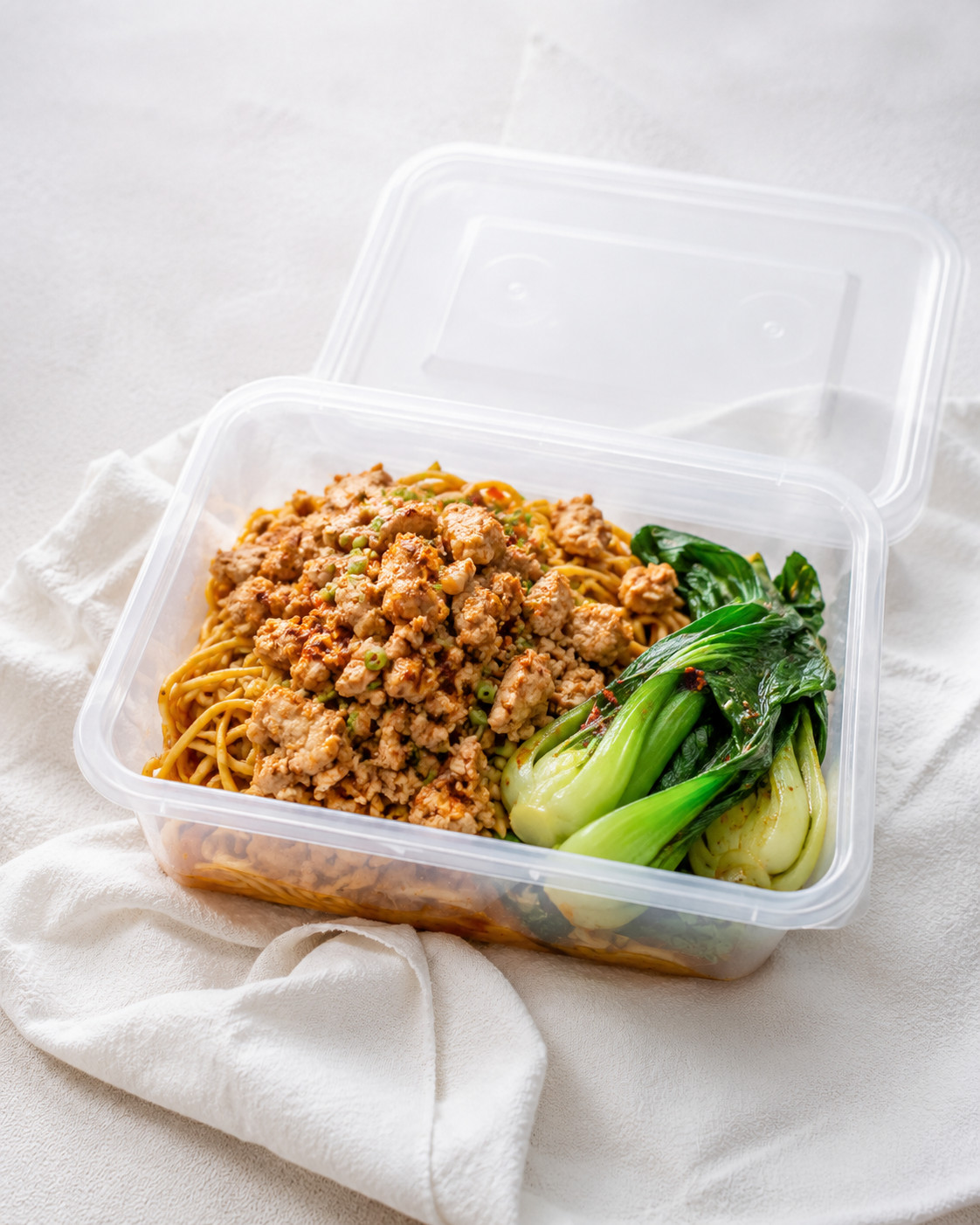 Chicken Dan Dan Noodles with Asian Greens