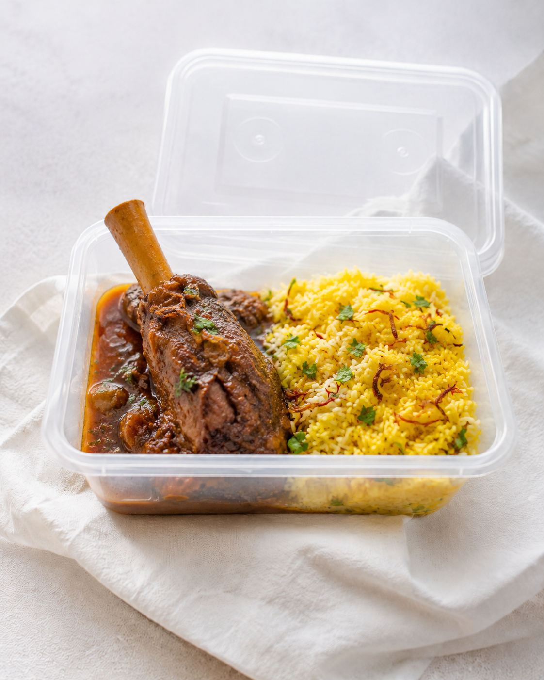 Lucknowi Lamb Shank with Saffron Rice
