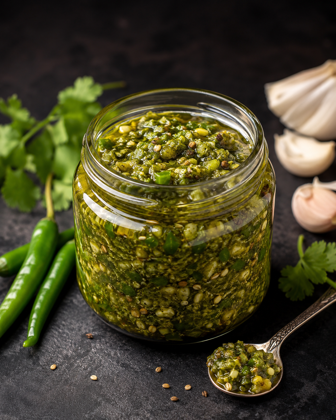 Green Thecha Chilli Oil Sauce