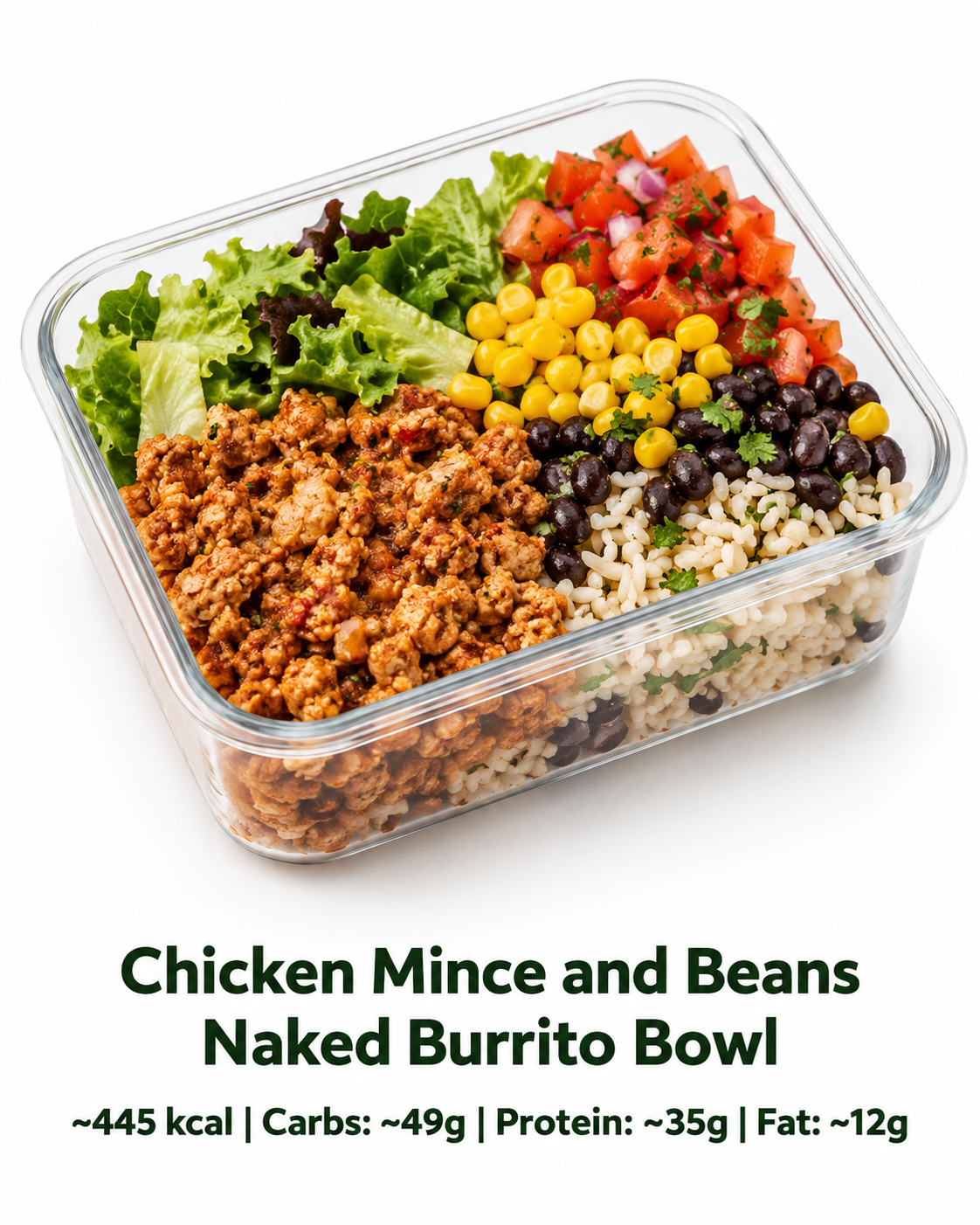 Chicken Mince and Beans Naked Burrito Bowl