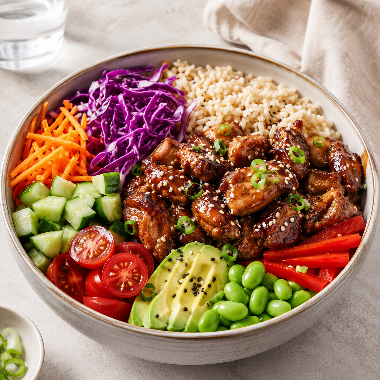 Ginger Soy Chicken Rainbow Bowl