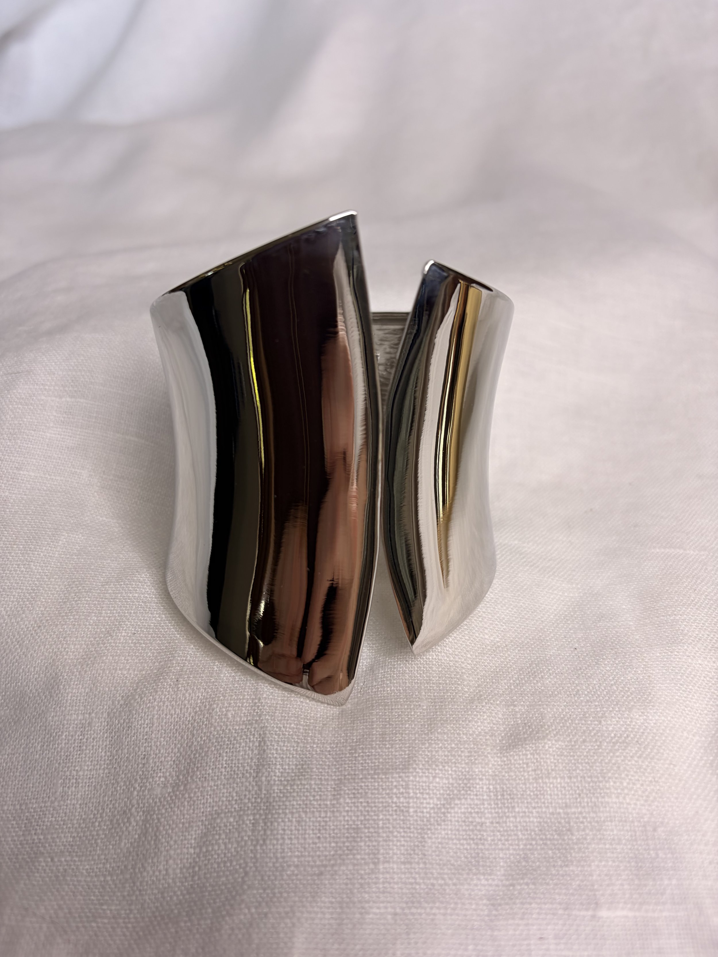 Asymmetrical Silver Cuff Bracelet