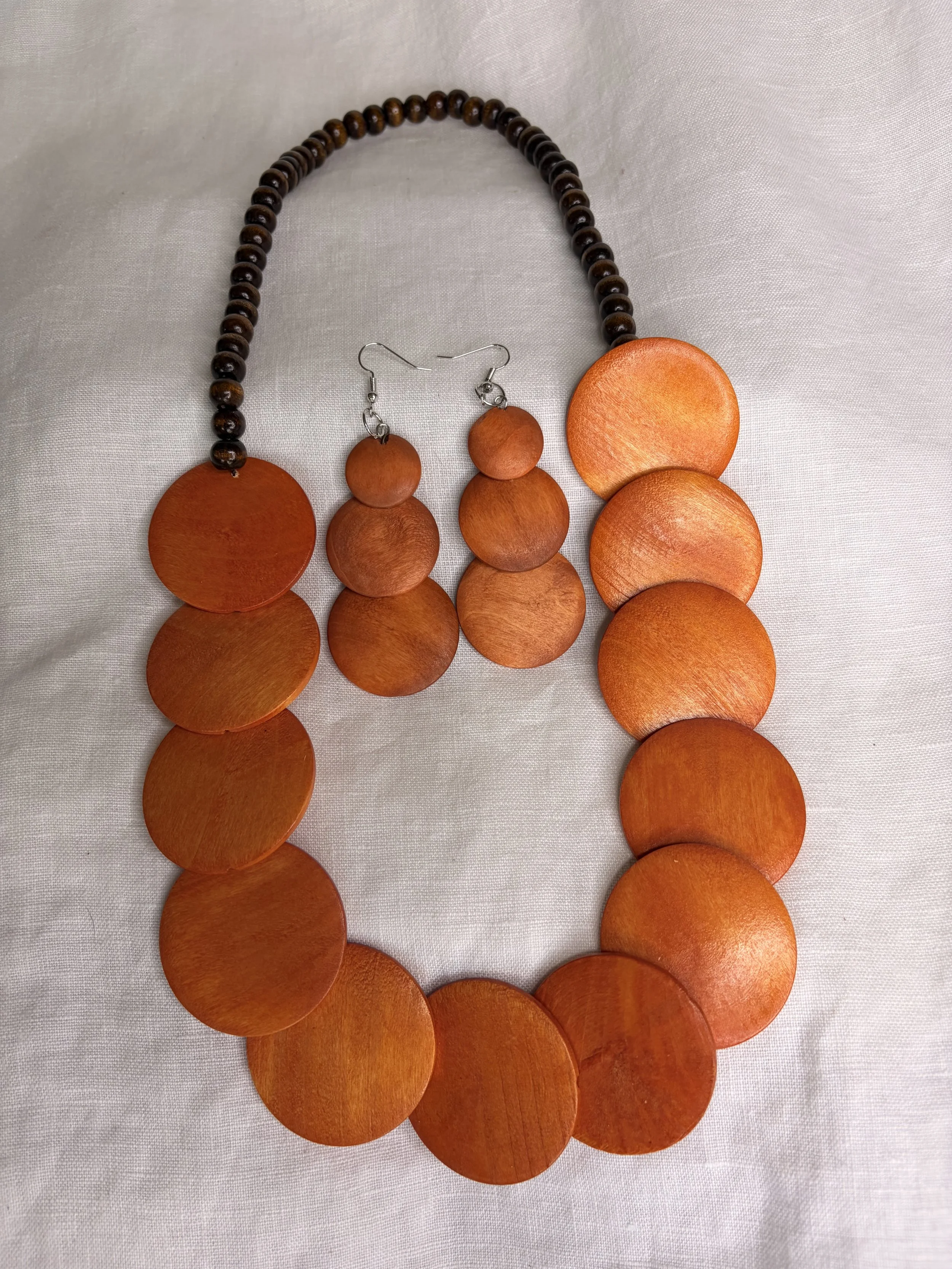 Wooden Necklace & Earring Set