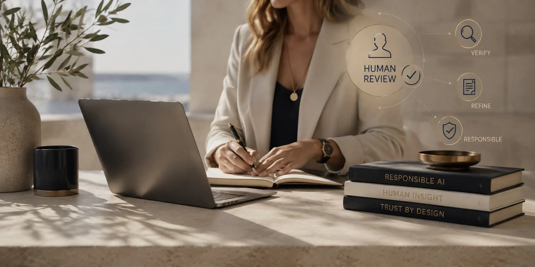 Human Reviewing AI written blog EU AI Act August 2026