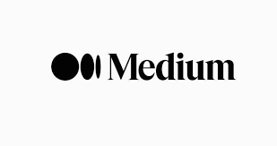 A logo with two black circles followed by the word 'Medium' in black text.